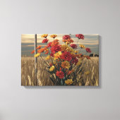 Anime-stijl 3D Render van Herfst Wildflower Boeket Canvas Afdruk (Voorkant)