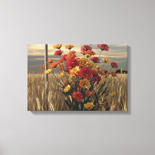 Anime-stijl 3D Render van Herfst Wildflower Boeket Canvas Afdruk (Voorkant)
