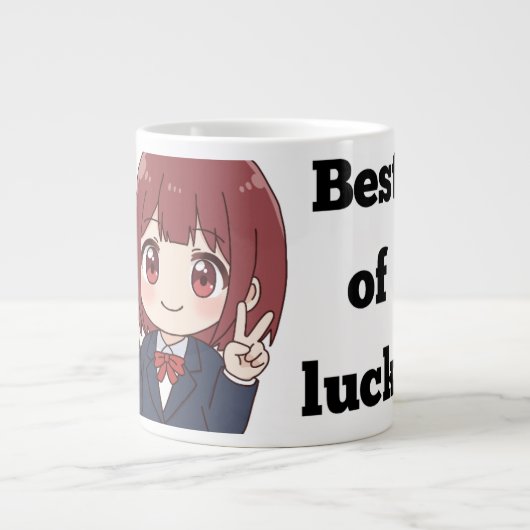 Anime-stijl jumbo mok 'Beste wensen' (Voorkant)