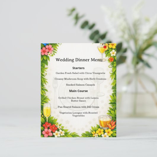 Anime stijl Jungle Menu Kaart: Elegant Dinner Even (Staand voorkant)