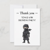 Anime Stijl Ninja Warrior Jongens Verjaardagsfeest Bedankkaart (Voorkant)