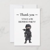 Anime Stijl Ninja Warrior Jongens Verjaardagsfeest Bedankkaart (Voorkant)