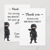 Anime Stijl Ninja Warrior Jongens Verjaardagsfeest Bedankkaart (Voorkant / Achterkant)