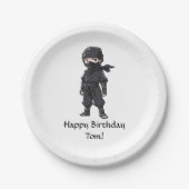 Anime Stijl Ninja Warrior Jongens Verjaardagsfeest Papieren Bordje (Voorkant)