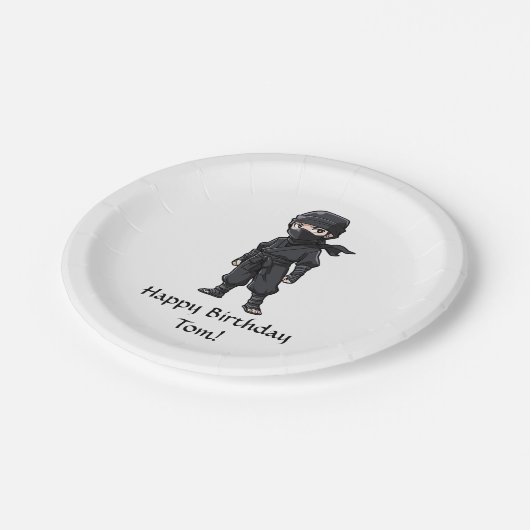 Anime Stijl Ninja Warrior Jongens Verjaardagsfeest Papieren Bordje (Gekanteld)