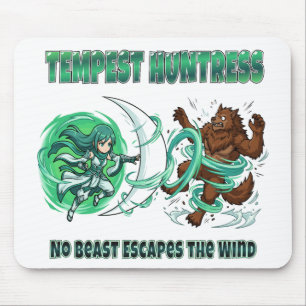 Anime Stijl Tempest Jagerin vs Weerwolf Wind Strij Muismat