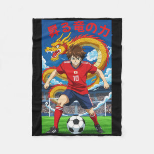 Anime Stijl Voetbal Voetbal Aanvallende Held Krach Fleece Deken