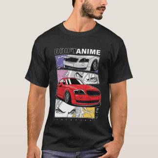 Anime Straatraces Auto Illustratie Kunst T-shirt