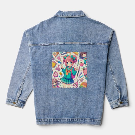 anime-student denim jacket (Achterkant)