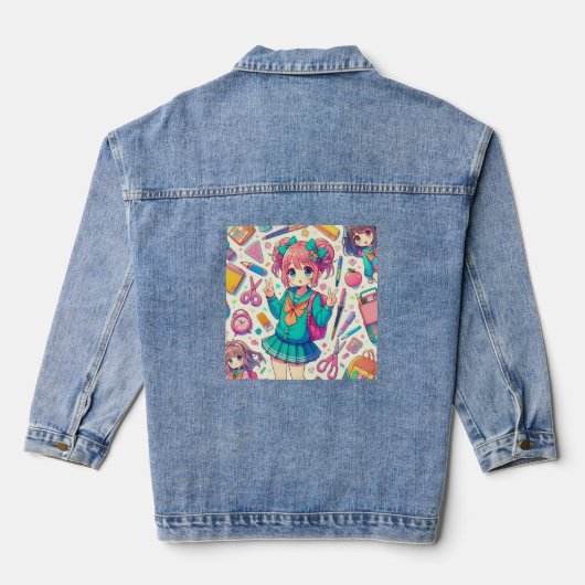 anime-student denim jacket (Achterkant)