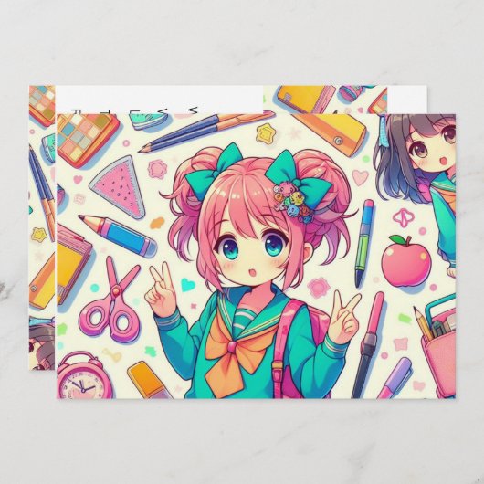 anime-student kaart (Voorkant / Achterkant)