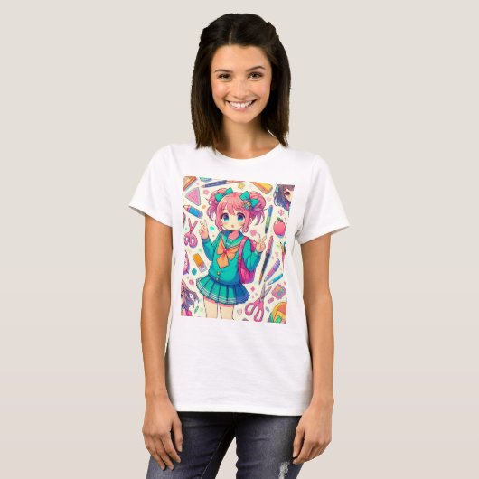 anime-student t-shirt (Voorkant volledig)