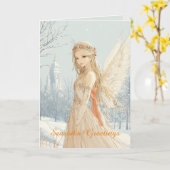 Anime Style Angel Christmas Kaart (Gele Bloem)