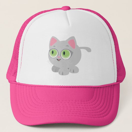 Anime Style Cute Kitten Cat Trucker Hat Trucker Pet (Voorkant)