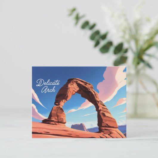 Anime Style Delicate Arch, Arches National Park Briefkaart (Staand voorkant)