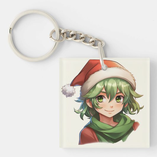 Anime Style Kerst Elf Portret Sleutelhanger (voorkant)