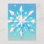 Anime Style Snowflake Art Elegant Winter Briefkaart (Voorkant)