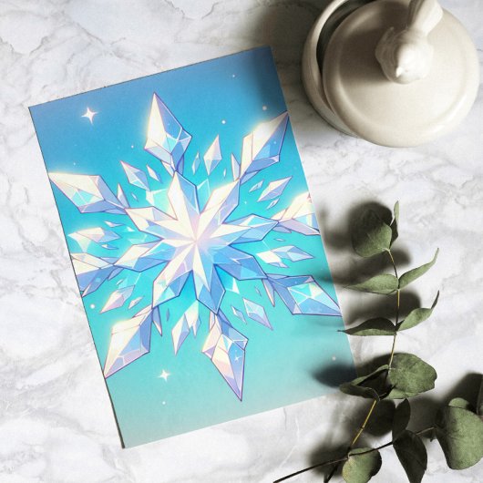 Anime Style Snowflake Art Elegant Winter Briefkaart