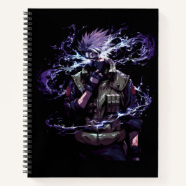 Anime Style Zwart: Kakashi Hatake Spiral Hoesje Notitieboek