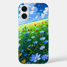 Anime Summer Meadow Bliss iPhone 16 Hoesje