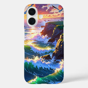 Anime Summer Seaside Sunset iPhone 16 Hoesje