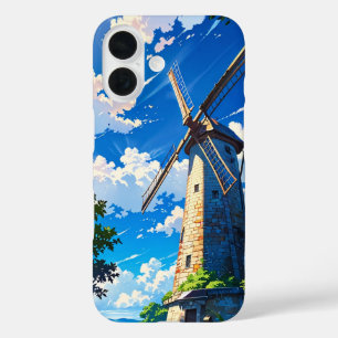 Anime Summer Windmill Countryside iPhone 16 Hoesje