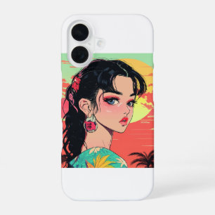 Anime Sunset Girl iPhone 16 Hoesje