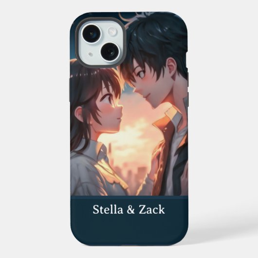 Anime Sunset Koppel iPhone Hoesje (Achterkant)