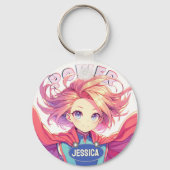 Anime Super Girl Sleutelhanger (Voorkant)