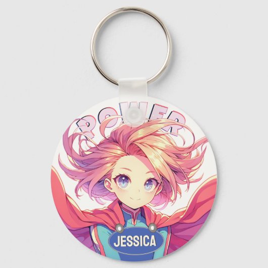 Anime Super Girl Sleutelhanger (Voorkant)