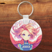 Anime Super Girl Sleutelhanger (Voorkant)