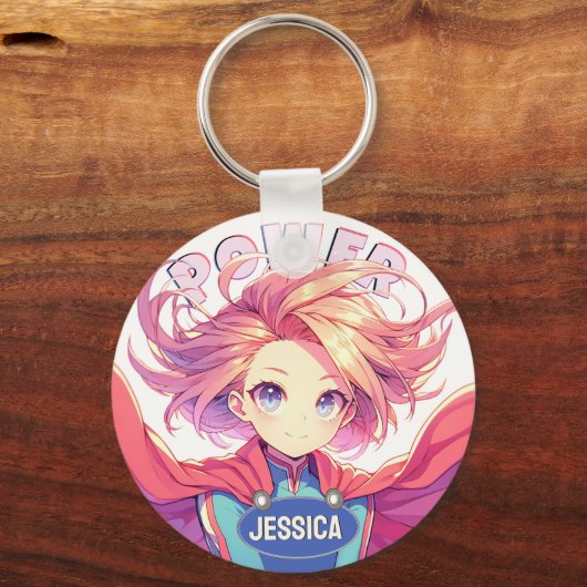 Anime Super Girl Sleutelhanger (Voorkant)