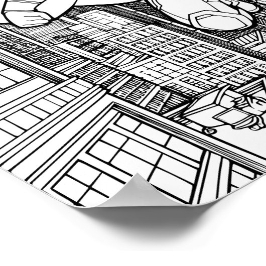 Anime Superhero Boy | Kinderen kleurstof Poster (Hoek)