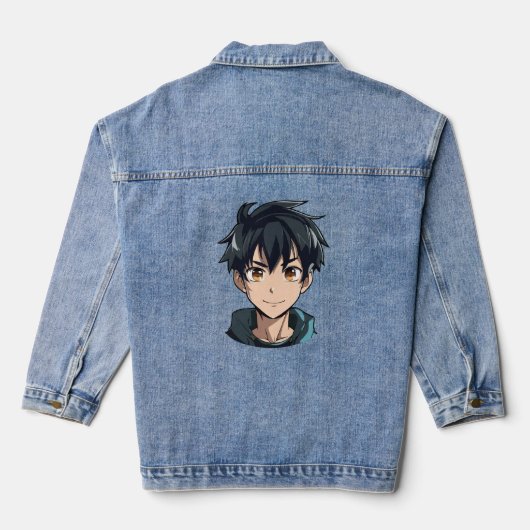 Anime Superpower Delight - Jongeman Karakter Denim Jacket (Achterkant)