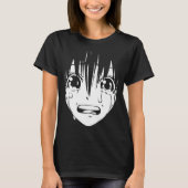 Anime T-Shirt: Droogmeisje (zwart-wit) T-shirt (Voorkant)