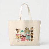 Anime Tea Party Kawaii Cake Grote Tote Bag (Voorkant)