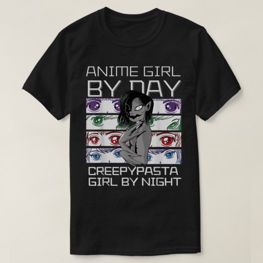 Anime tegen dag Creepypasta Girl by Night, Kawaii  T-shirt (Design voorkant)