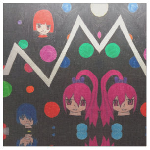 Anime-tekens Bright ontwerp Stof