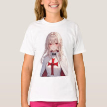 Anime Templar Knight Girl's Tee Shirt