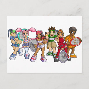 Anime Tennis Characters Briefkaart