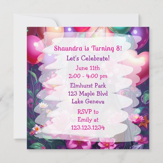 Anime Thema Verjaardag Meisje van Kleur Gepersonal Kaart (Achterkant)