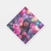 Anime Thema Verjaardag Meisje van Kleur Servet (Hoek)