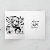 Anime thema Verjaardag van het meisje | kleurplaat Kaart (Binnen)