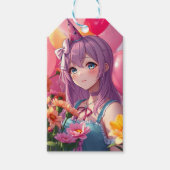Anime Thema Verjaardagsmeisje Cadeaulabel (Voorkant)