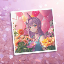 Anime Thema Verjaardagsmeisje