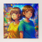 Anime Theme Twin Girl's Legpuzzel (Verticaal)