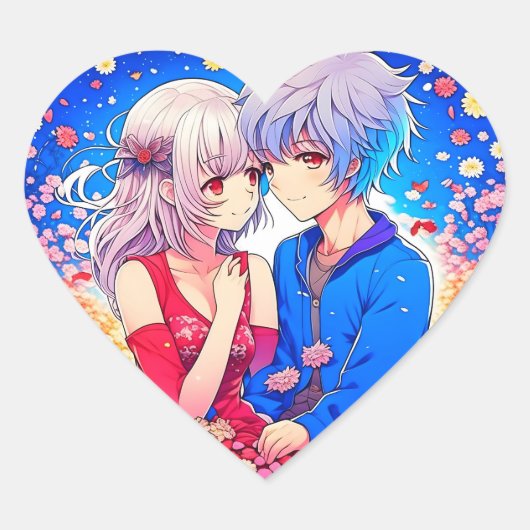 Anime Theme Valentijnsdag Party Hart Sticker (Voorkant)