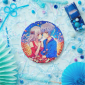 Anime Theme Valentijnsdag Party Papieren Bordje (Feest)