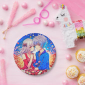 Anime Theme Valentijnsdag Party Papieren Bordje (Feest)