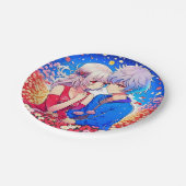 Anime Theme Valentijnsdag Party Papieren Bordje (Gekanteld)